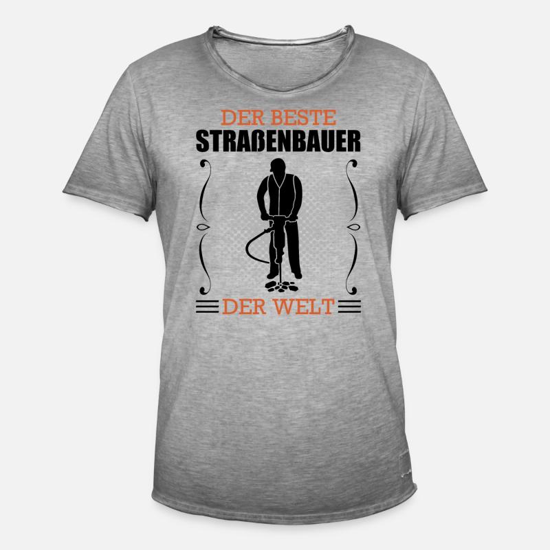 Straßenbauer Beruf Straßenbau Arbeiter Geschenk - Männer Vintage T-Shirt - Vintage Grau