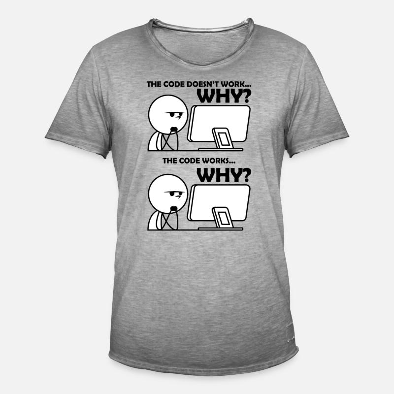Programmierung Code Witzig - Männer Vintage T-Shirt - Vintage Grau