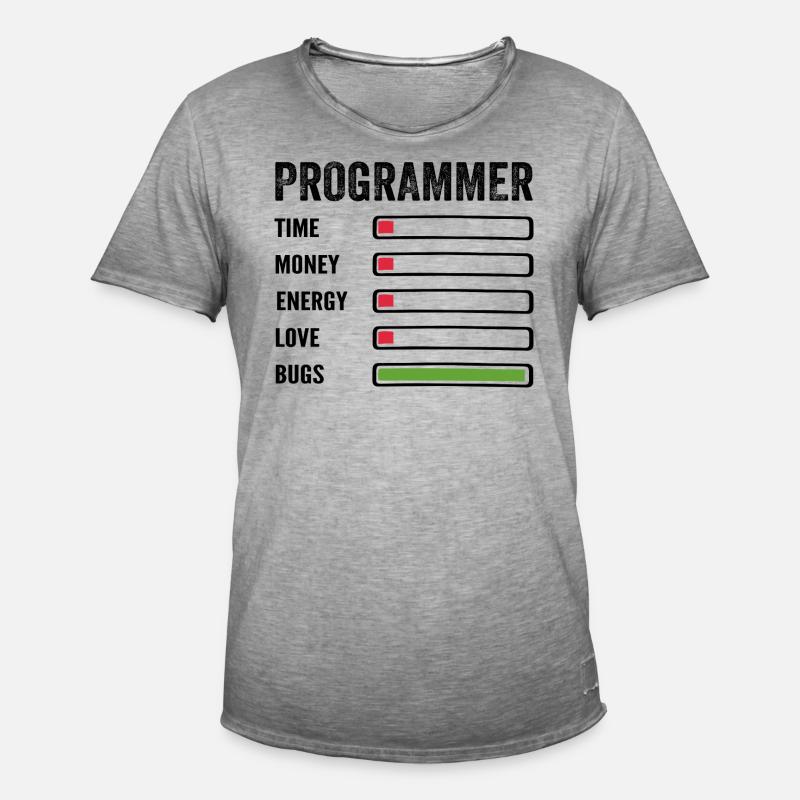 développeur humour programmeur codeur code - T-shirt vintage Homme - vintage gris