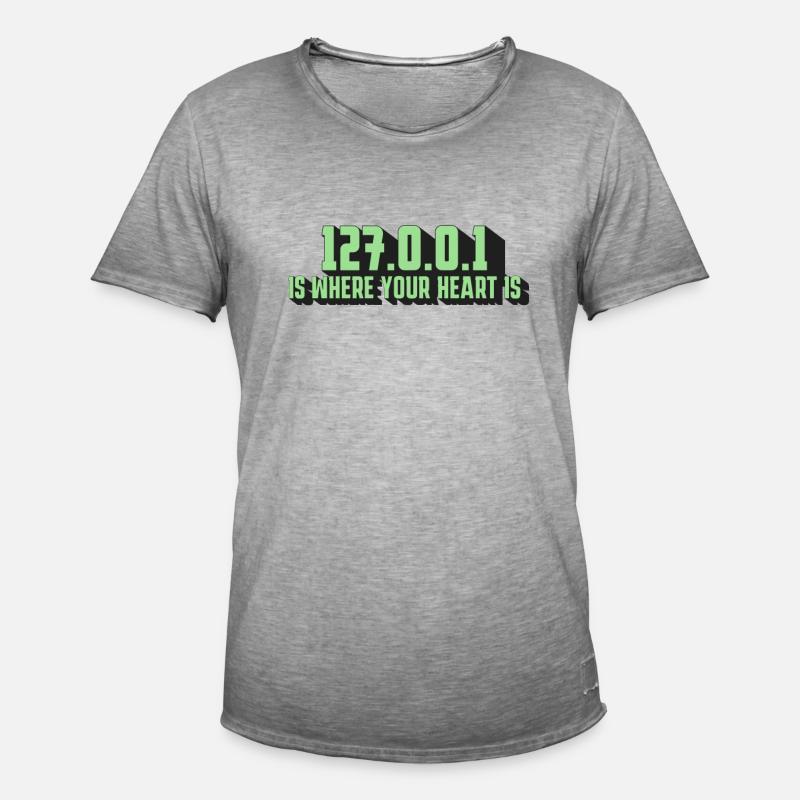 127.0.0.1 - Der Herzschlag Eines Programmierers - Männer Vintage T-Shirt - Vintage Grau