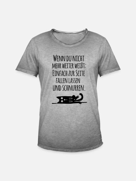 Katze schnurren - Männer Vintage T-Shirt - Vintage Grau
