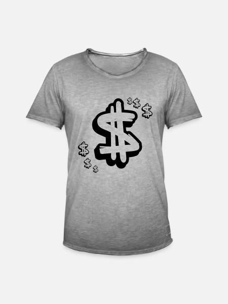 Geld - Männer Vintage T-Shirt - Vintage Grau