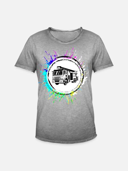 Fire Truck Fire Brigade - Men's Vintage T-Shirt - vintage grey