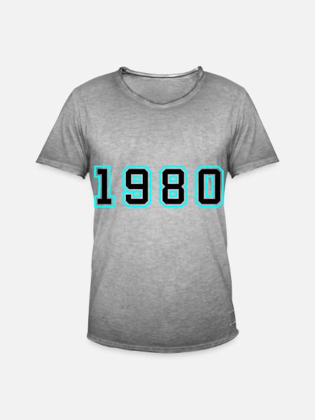 1980 Year Birthday - Men's Vintage T-Shirt - vintage grey