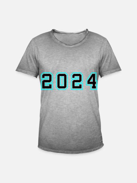 Année 2024 Anniversaire - T-shirt vintage Homme - vintage gris