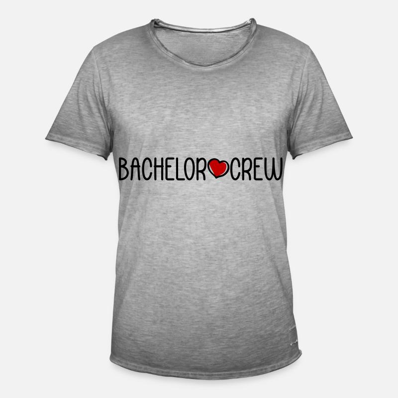 Bachelor Crew - Männer Vintage T-Shirt - Vintage Grau