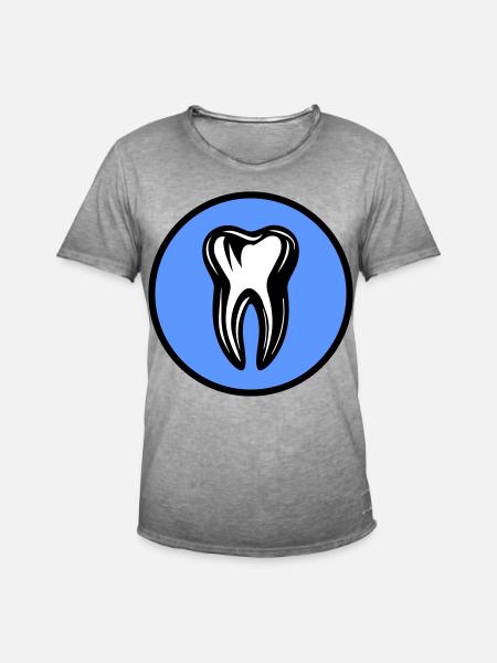 Zahn Zahnarzt Symbol - Männer Vintage T-Shirt - Vintage Grau