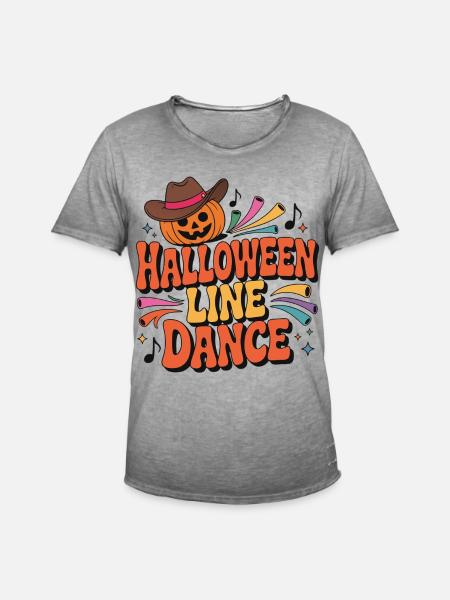 Halloween Line Dance Motif - Men's Vintage T-Shirt - vintage grey