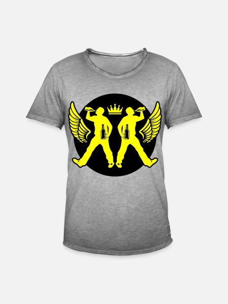 Drinking Bier Silhouette - Männer Vintage T-Shirt - Vintage Grau