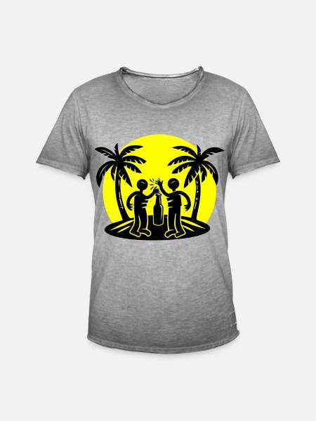 Island Beach Party Drinking - Men's Vintage T-Shirt - vintage grey