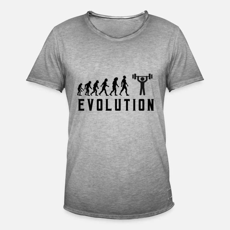 Evolution Bodybuliding Évolution de - T-shirt vintage Homme - vintage gris
