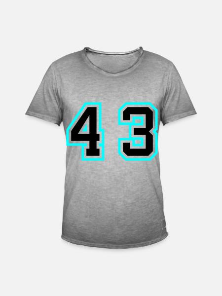 43 Symbole numérique - T-shirt vintage Homme - vintage gris