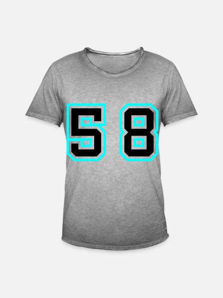 58 Symbole numérique - T-shirt vintage Homme - vintage gris