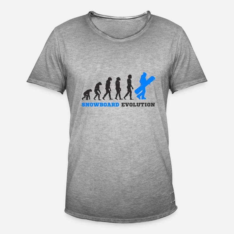 Snowboard Snowboarder Evolution - Männer Vintage T-Shirt - Vintage Grau