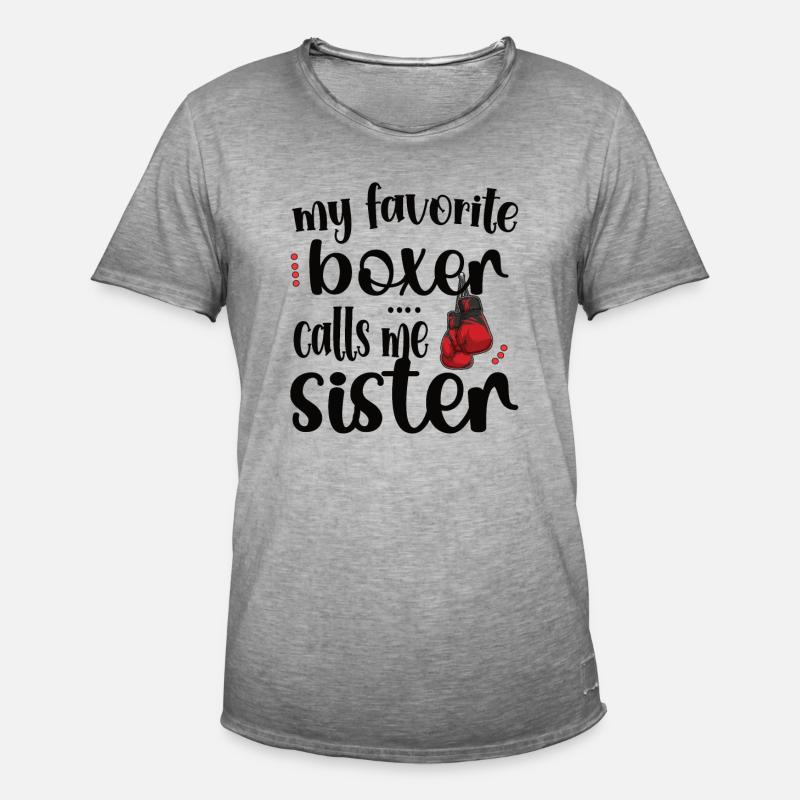 Boxschwester Stolze Box-Schwester Boxer Geschenk - Männer Vintage T-Shirt - Vintage Grau