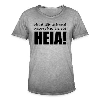 Sächsisch - Dialekt - Spruch - Männer Vintage T-Shirt - Vintage Grau - Vorne