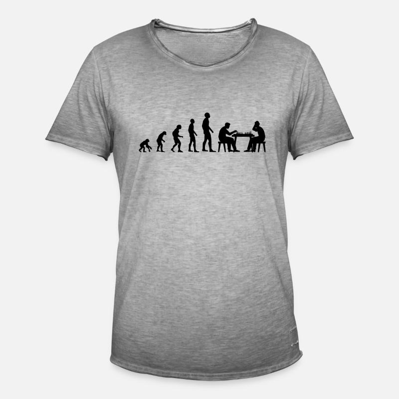 Évolution d’échecs Évolution - T-shirt vintage Homme - vintage gris