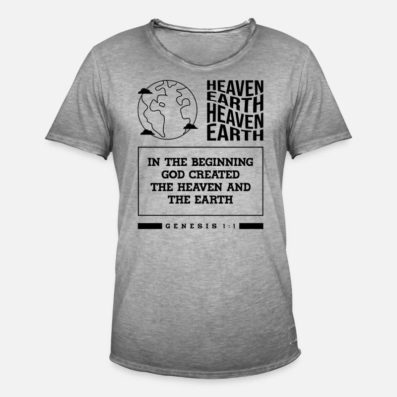 Gottes Schöpfung, Bibelstudium, Vers, Glaube, - Männer Vintage T-Shirt - Vintage Grau