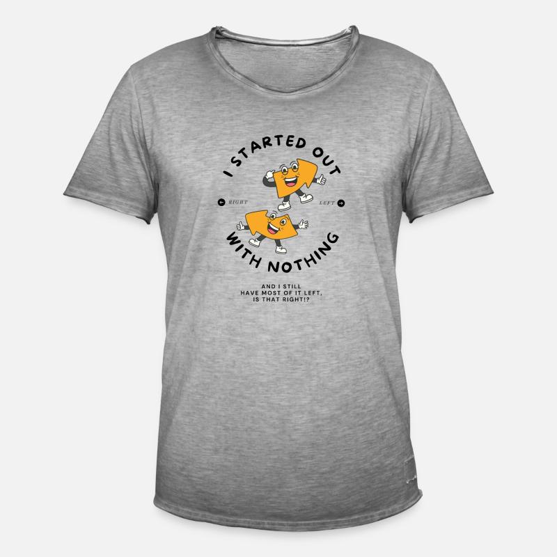 Nichts links oder rechts Karikatur - Männer Vintage T-Shirt - Vintage Grau