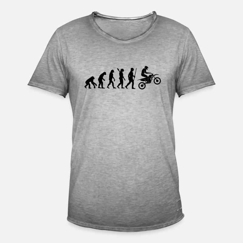 MOTORRAD EVOLUTION - Männer Vintage T-Shirt - Vintage Grau