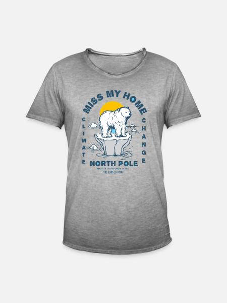 Eisbear Arctic climate change North Pole melting ice - Men's Vintage T-Shirt - vintage grey