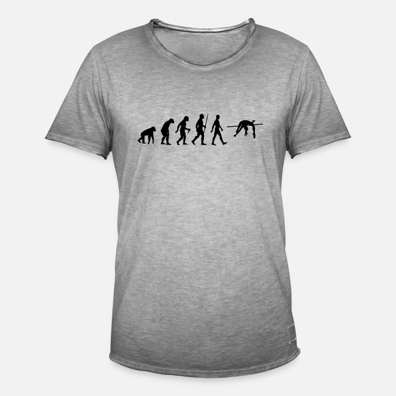 Hochsprung Evolution Leichtathletik Hochspringer - Männer Vintage T-Shirt - Vintage Grau