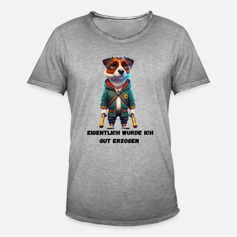 Unerwartet brav: Eigentlich gut erzogen? - Männer Vintage T-Shirt - Vintage Grau