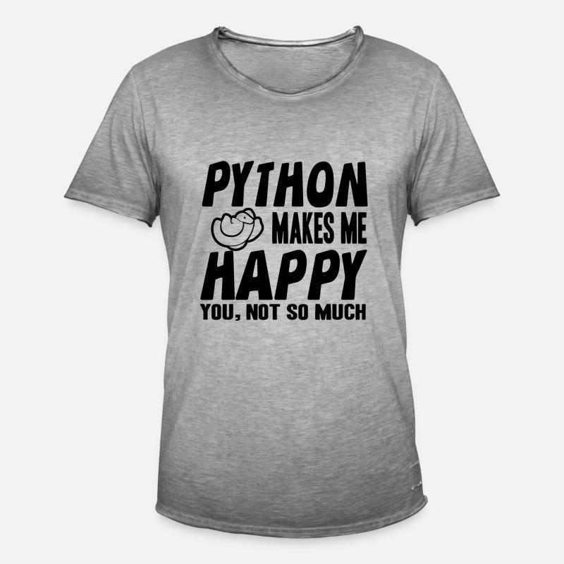 Python - Männer Vintage T-Shirt - Vintage Grau