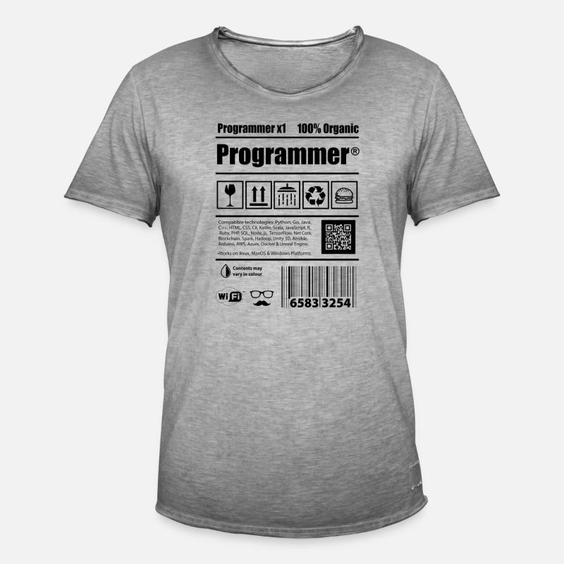 Coder Programmierer Koffein Entwickler Geschenk - Männer Vintage T-Shirt - Vintage Grau