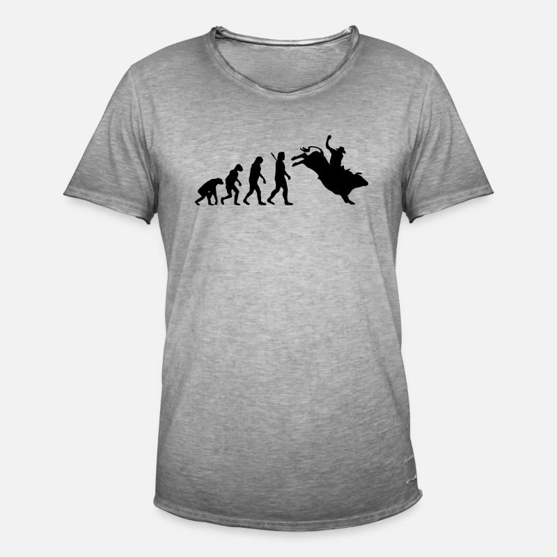 Evolution Rodeo - Männer Vintage T-Shirt - Vintage Grau