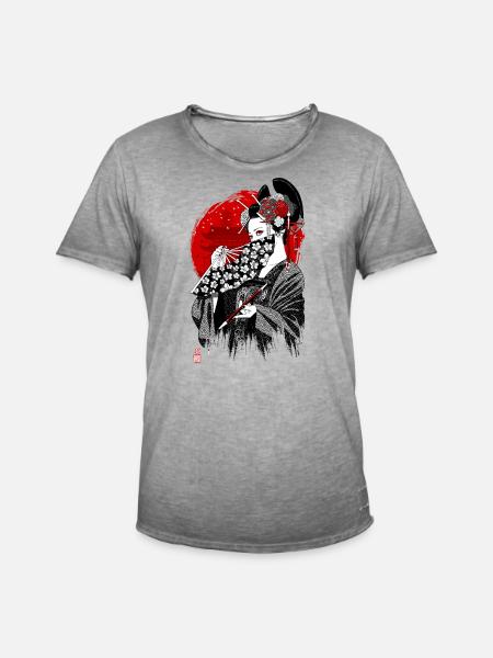 Maiko - Männer Vintage T-Shirt - Vintage Grau