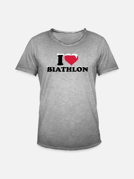 Biathlon - Männer Vintage T-Shirt - Vintage Grau