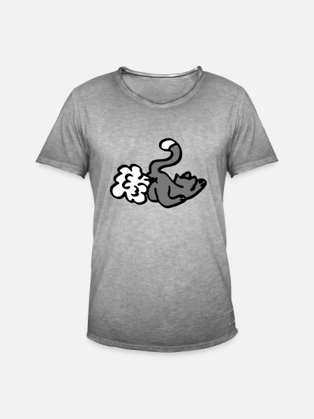 Kissanpennut / kissan pieru / hauska lahja - hauska - Miesten vintage t-paita - vintage harmaa