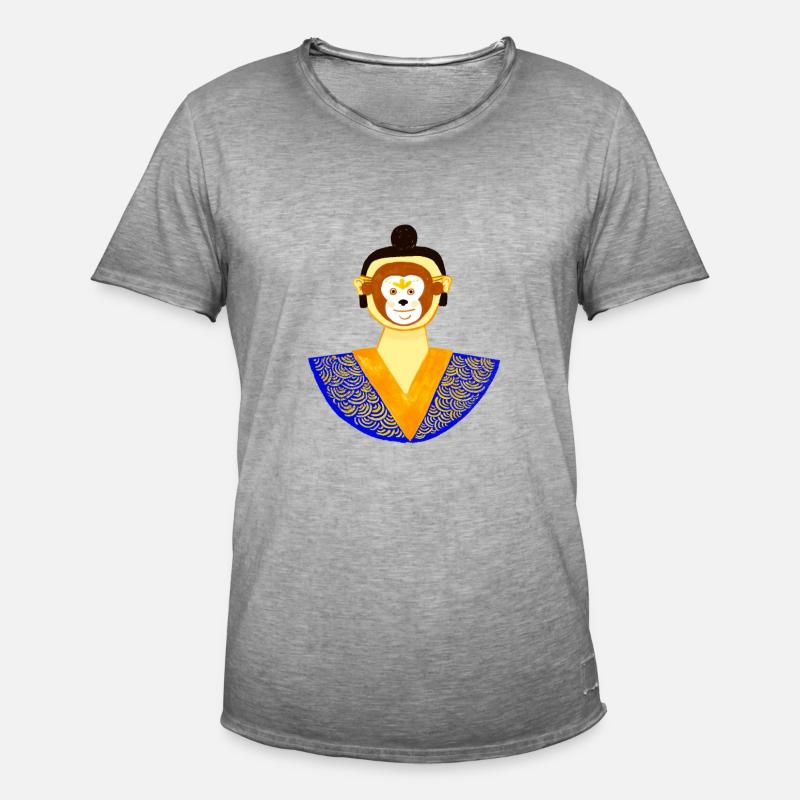 Ein Mann hinter der Affenmaske - Männer Vintage T-Shirt - Vintage Grau