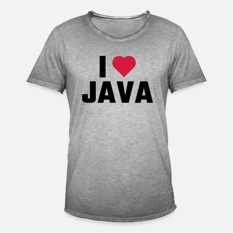 Adoro JAVA - Maglietta vintage da uomo - vintage grigio