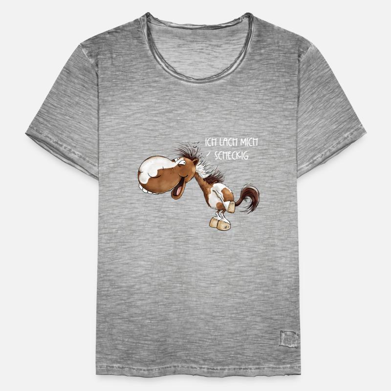 Ich lach mich scheckig Pferd Schecke Männer Vintage T-Shirt