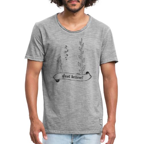 Just believe (Unsichtbarer Fisch) - Schwarz - Männer Vintage T-Shirt