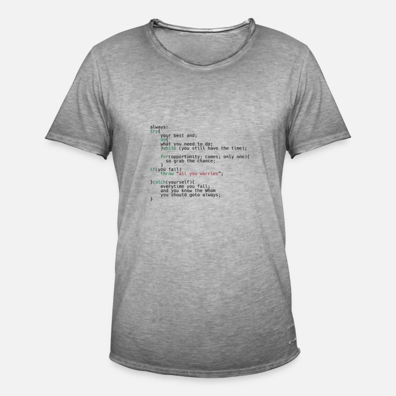Geek Coder - Männer Vintage T-Shirt - Vintage Grau