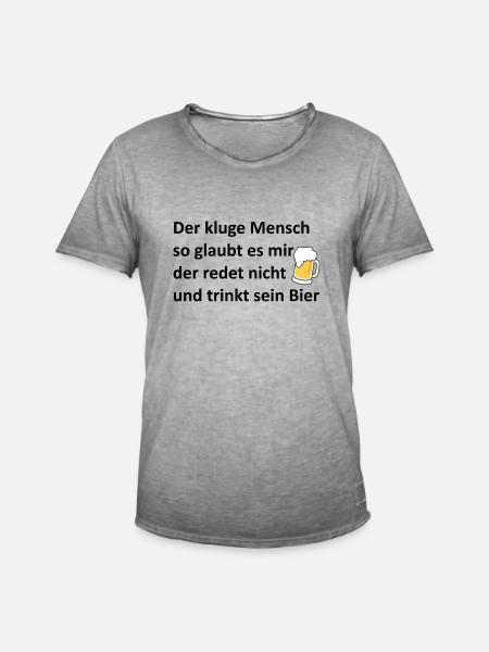 Bier Spruch - Männer Vintage T-Shirt - Vintage Grau
