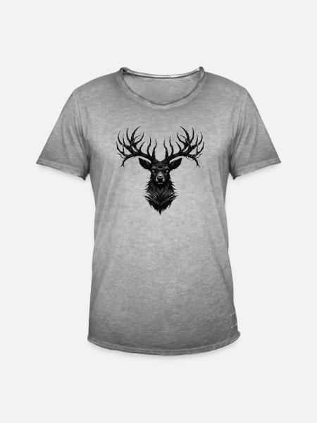 Horns of Darkness - Männer Vintage T-Shirt - Vintage Grau