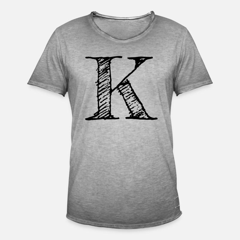 K - Men's Vintage T-Shirt - vintage grey