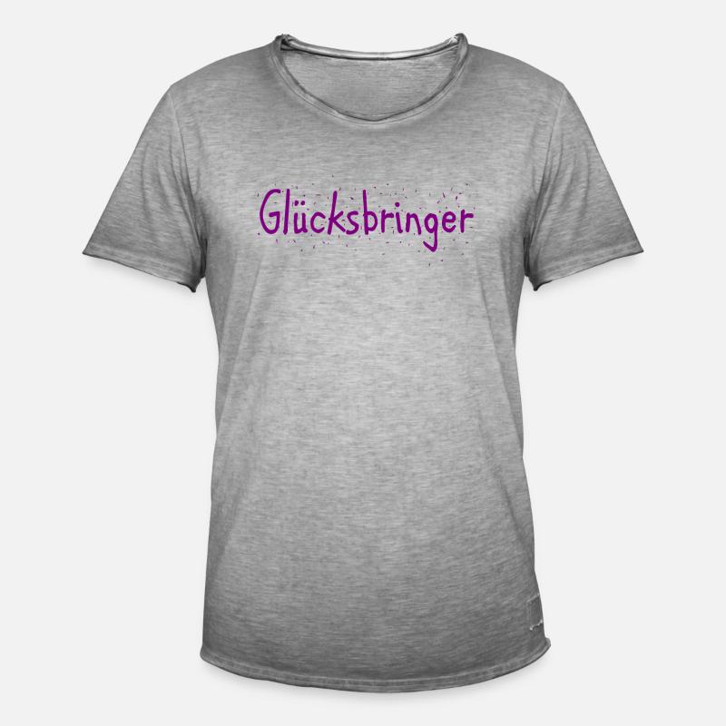 Glücksbringer - Männer Vintage T-Shirt - Vintage Grau