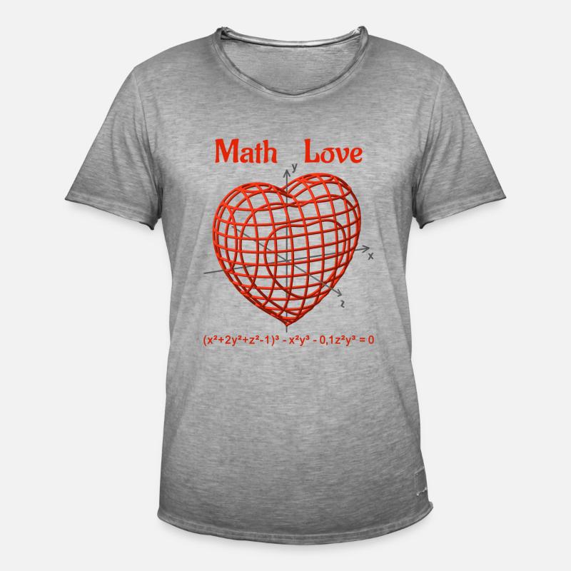 Heart Function 3D – Math Love - Men's Vintage T-Shirt - vintage grey