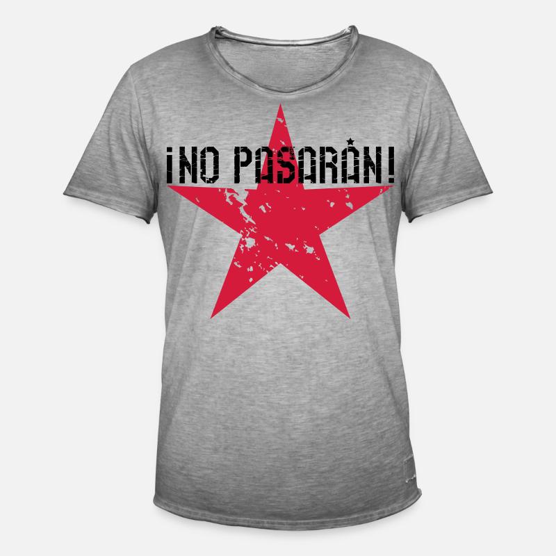 122 No Pasaran Spruch Stern - Männer Vintage T-Shirt - Vintage Grau