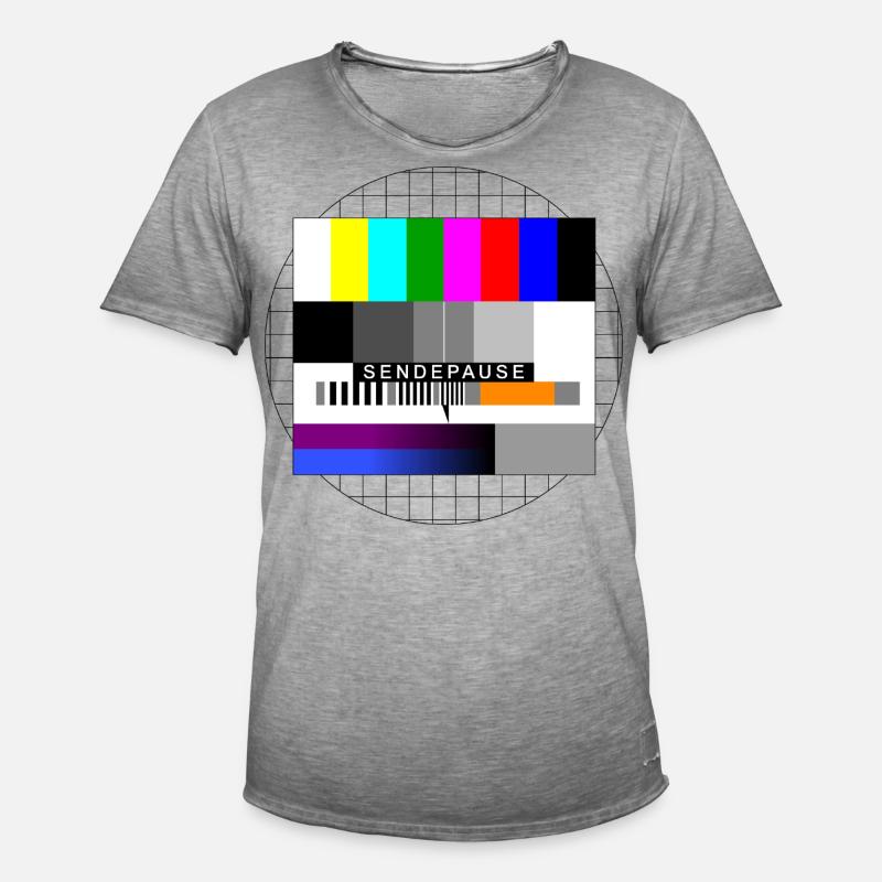 Broadcast Deadline Test Pattern - Men's Vintage T-Shirt - vintage grey