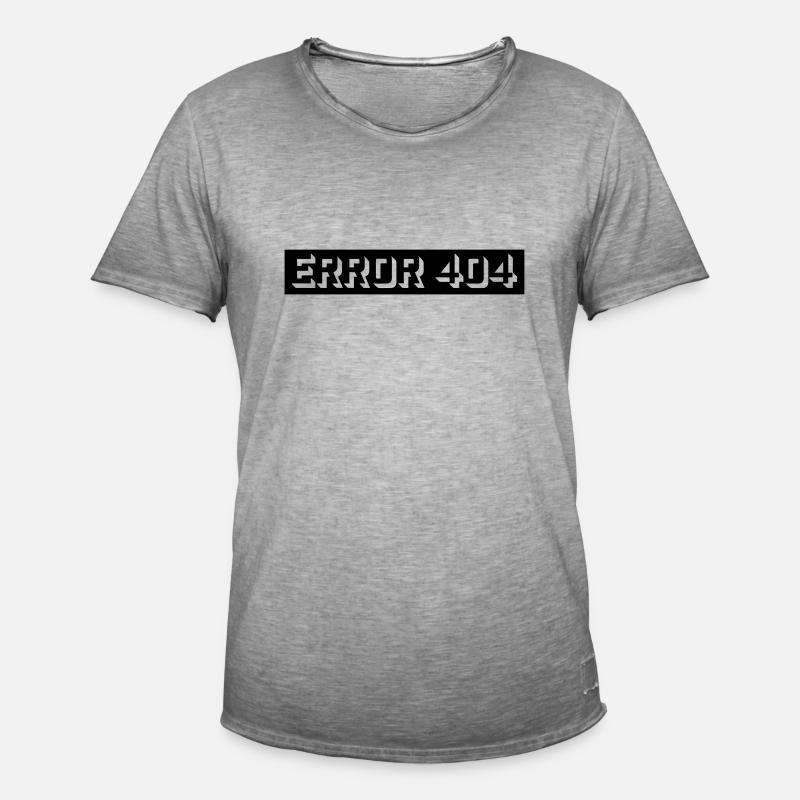 404 Error Computer Message - Men's Vintage T-Shirt - vintage grey