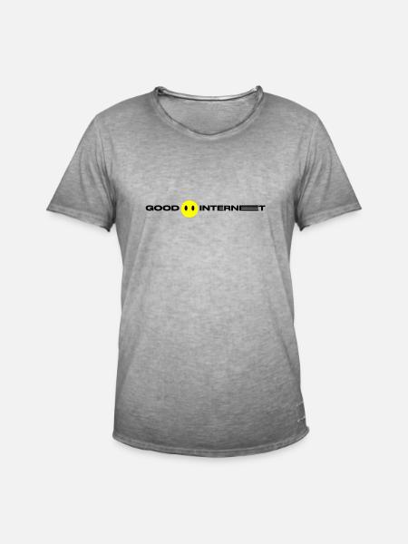 GOOD INTERNET - Männer Vintage T-Shirt - Vintage Grau