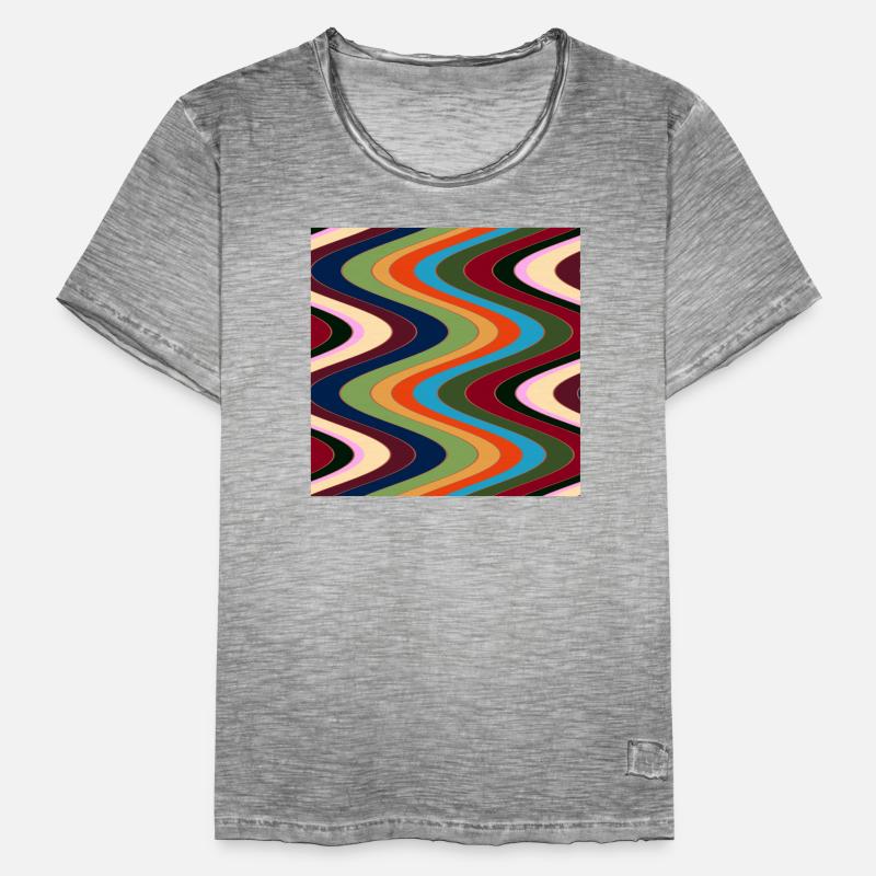 Abstract Art with Linear Patterns Men's Vintage T-Shirt