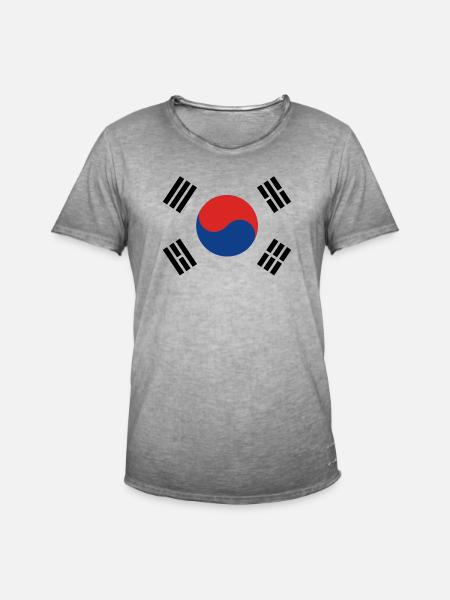 Südkorea - Männer Vintage T-Shirt - Vintage Grau