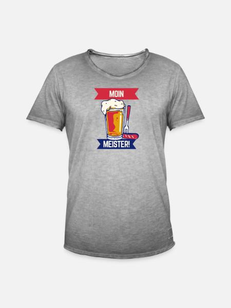 Moin Meister! Logo - Männer Vintage T-Shirt - Vintage Grau
